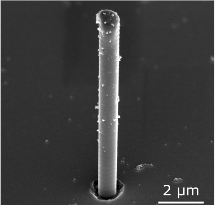 Des nanopiliers créés par une seule impulsion laser femtoseconde